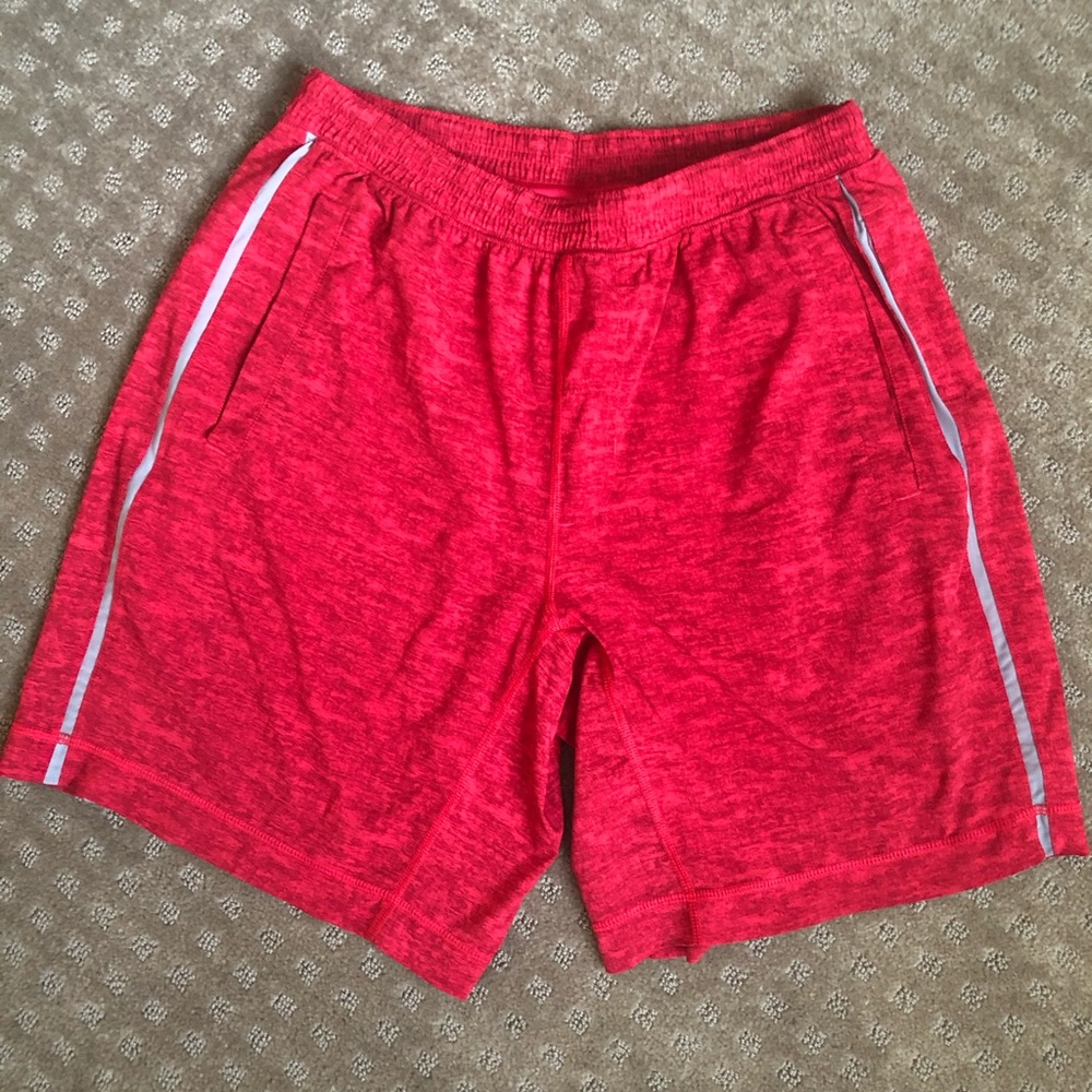 Lululemon mens red running shorts